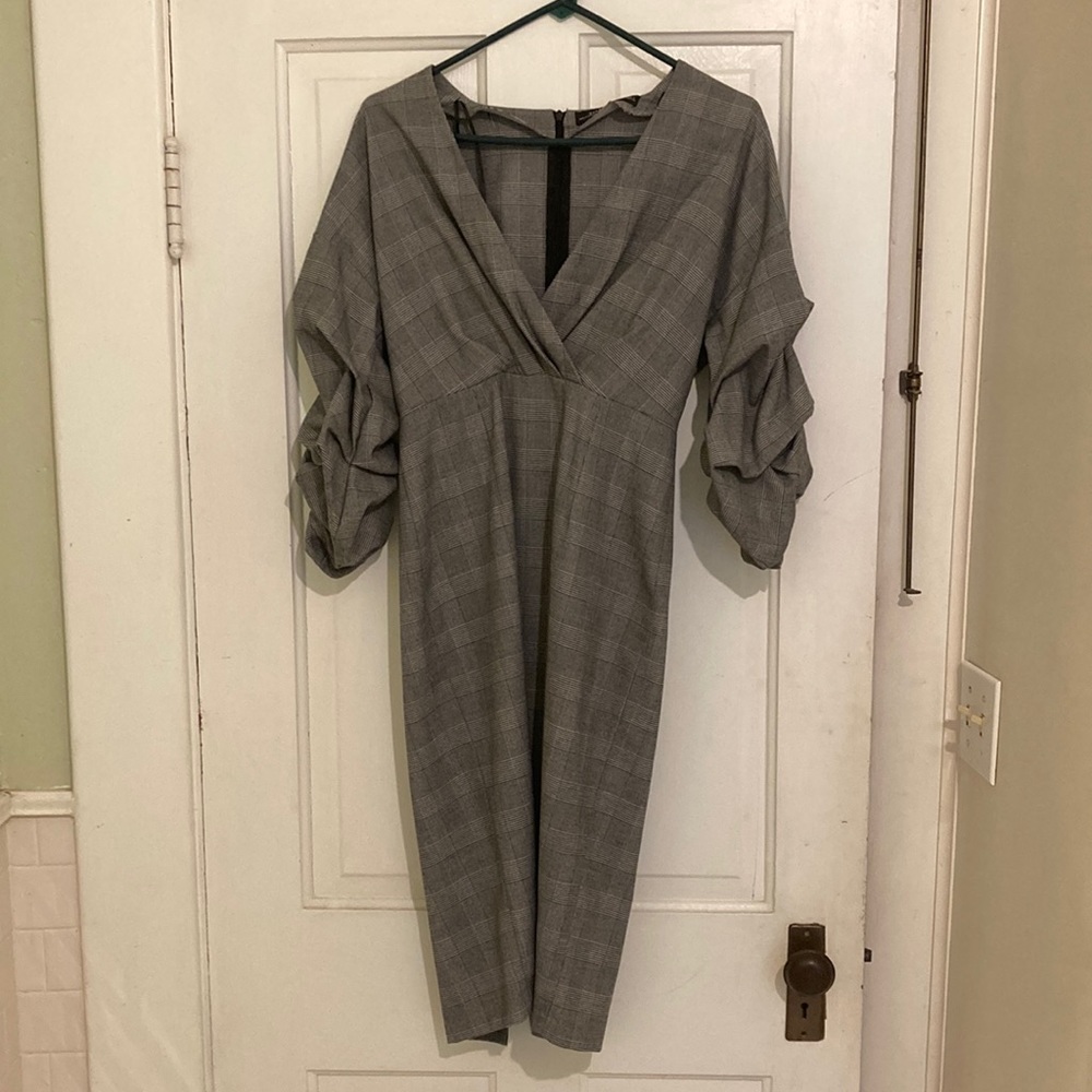Zara plaid midi dress